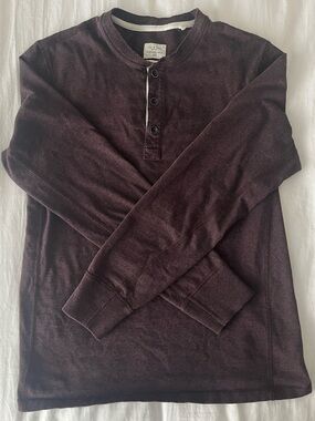 rag & bone Maroon Heather Long Sleeve Henley